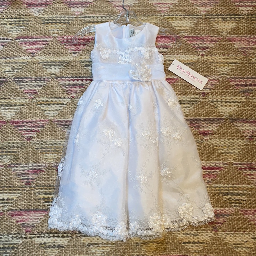 Crayon Kids Pink Princess white dress